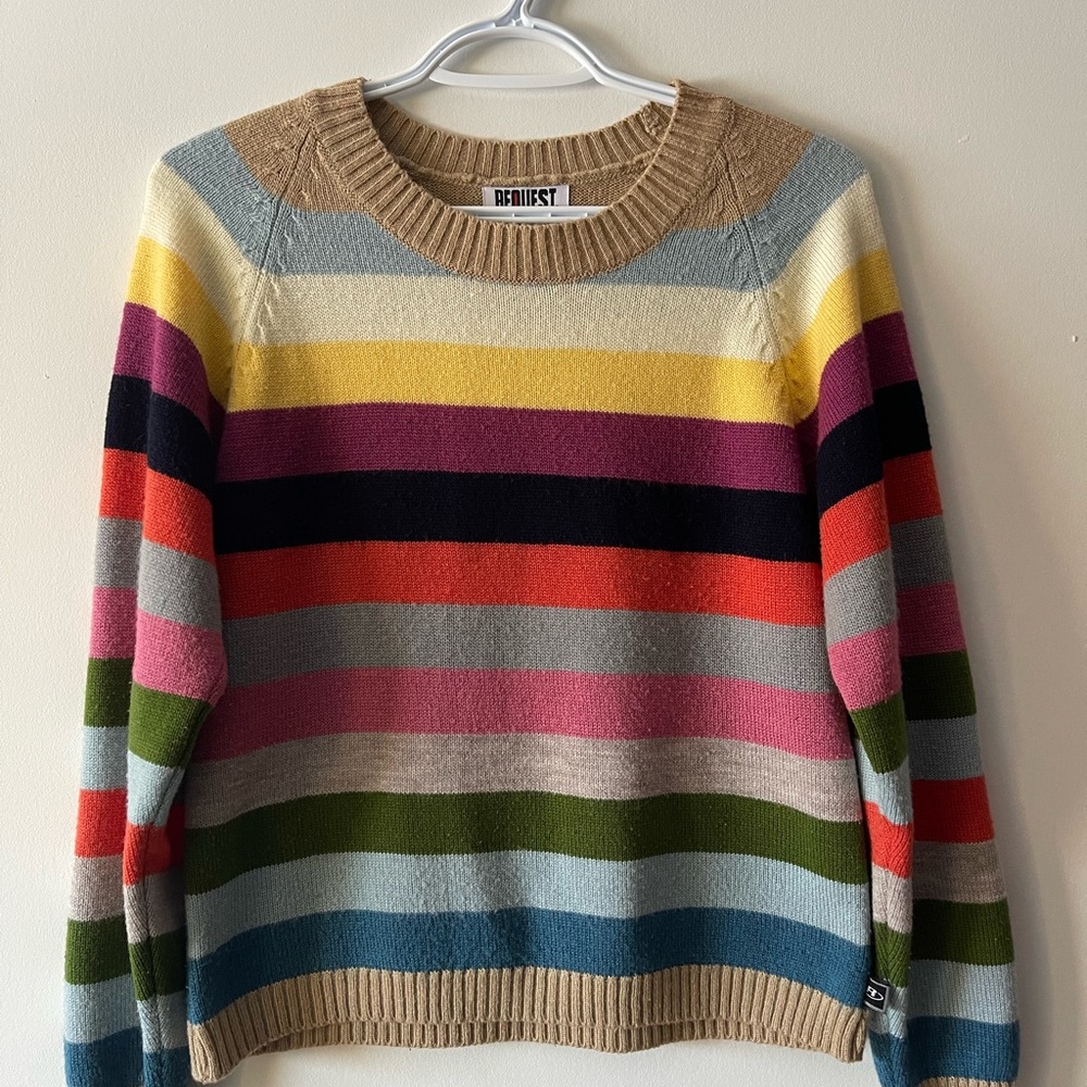 Multicolor Striped Crewneck Sweater